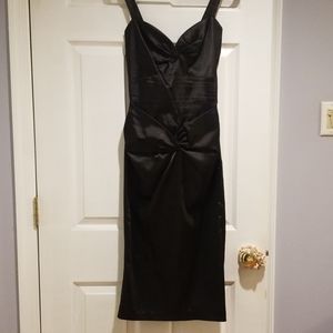 Sexy black midi wiggle dress